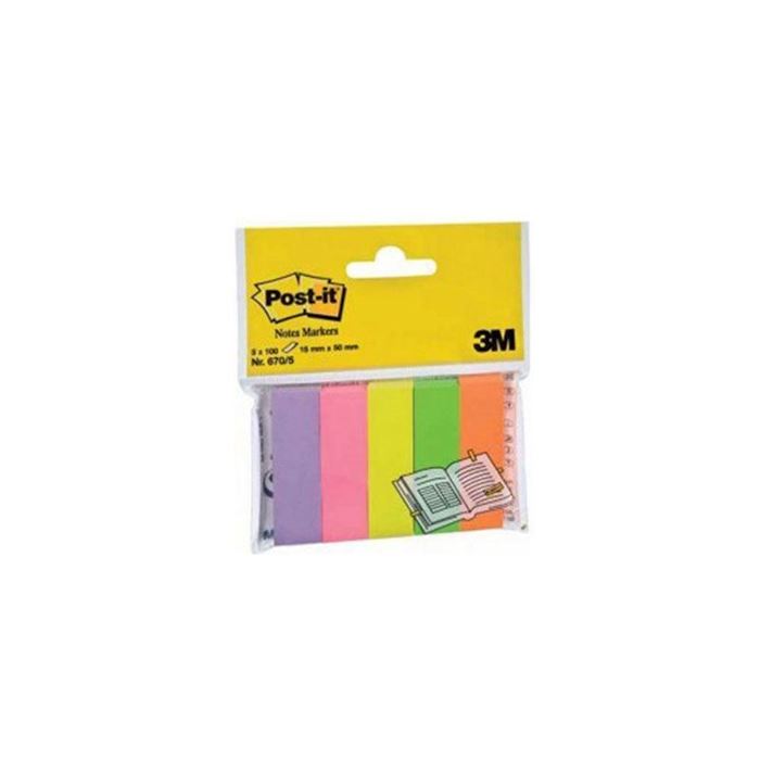 POST-IT BLOK 15X50MM BARVNI 5X100L