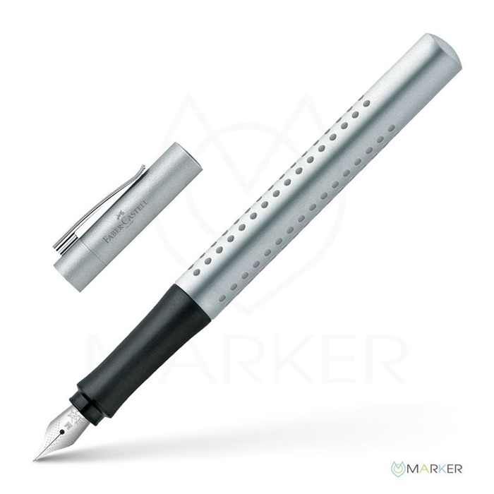 NALIVNO PERO FABER-CASTELL GRIP M, srebrn