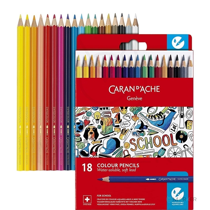 BARVICE CARAN D'ACHE SCHOOL LINE AKVAREL 18 BARV