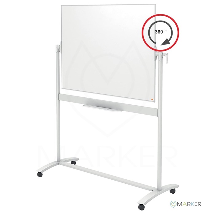 Tabla magnetna mobilna na koleščkih bela dvostranska Nobo Classic 90 x 120 cm