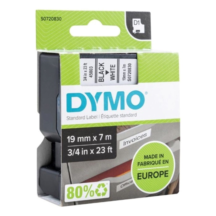TRAK DYMO D1 19MM X 7M 45803 S0720830 ČRNA NA BELEM