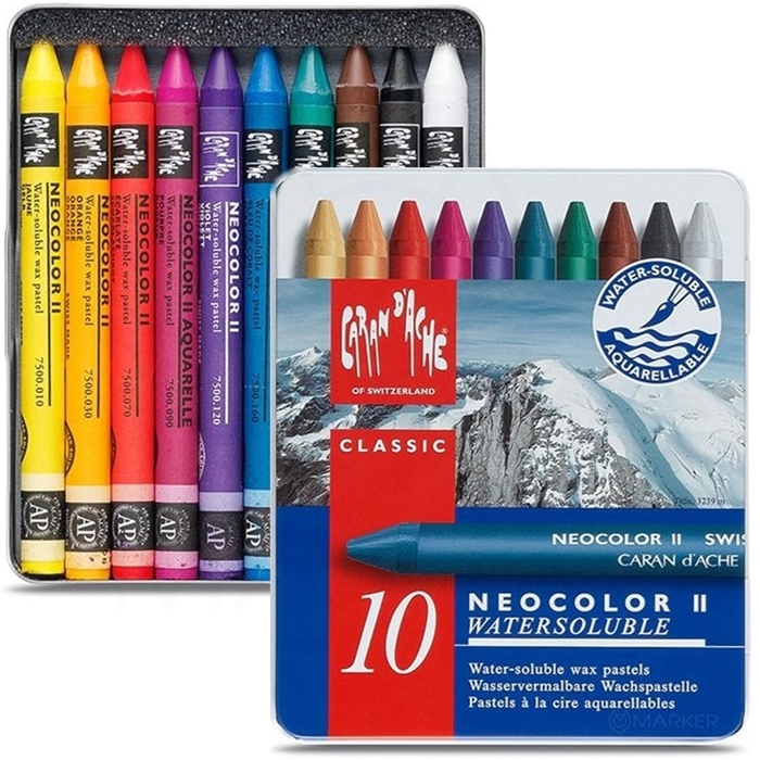 CARAN D'ACHE NEOCOLOR II AQUARELLE PASTELS SET 10