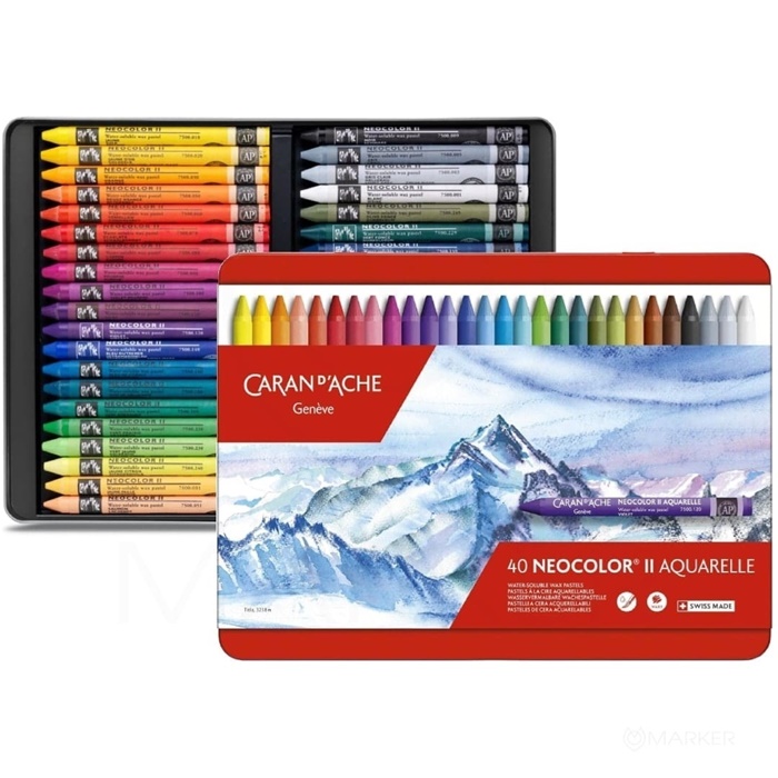 CARAN D'ACHE NEOCOLOR II AKVAREL SET 40 BARV