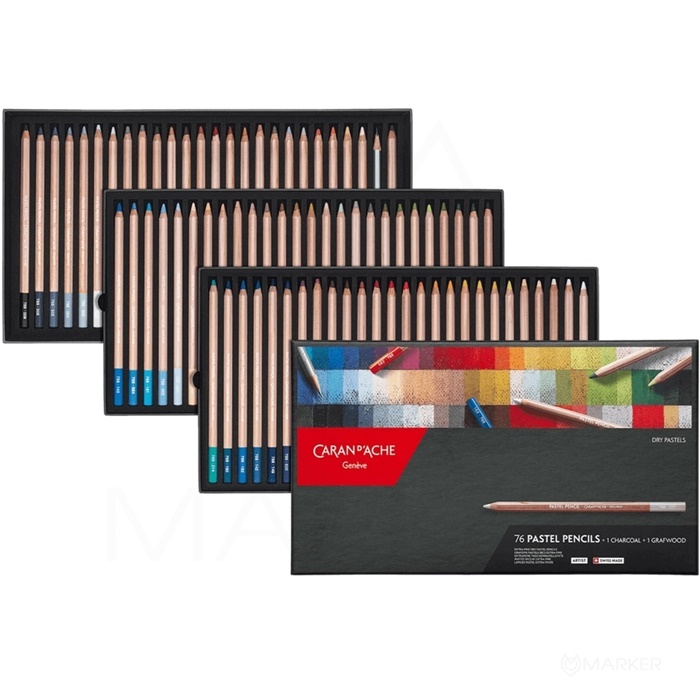 BARVICE CARAN D'ACHE DRY PASTEL SET 76+2 BARV
