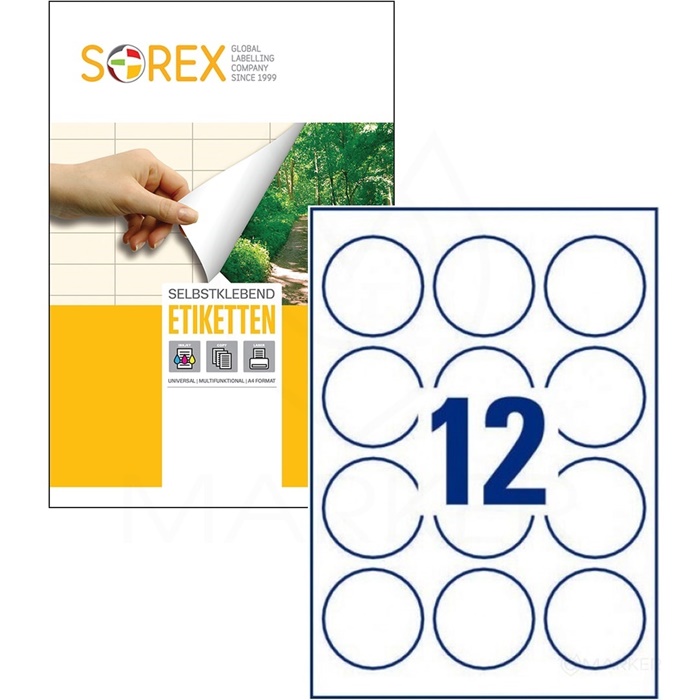 ETIKETE SOREX OKROGLE FI.60 100/1