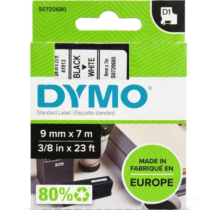 TRAK DYMO D1 12x7 450130 (41913) ČRNA NA BELI