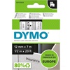 TRAK DYMO S0720500 D1 45010 12x7 ČRNA NA PROZORNEM