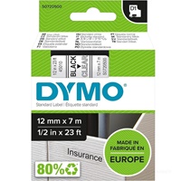 TRAK DYMO S0720500 D1 45010 12x7 ČRNA NA PROZORNEM