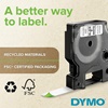TRAK DYMO S0720500 D1 45010 12x7 ČRNA NA PROZORNEM