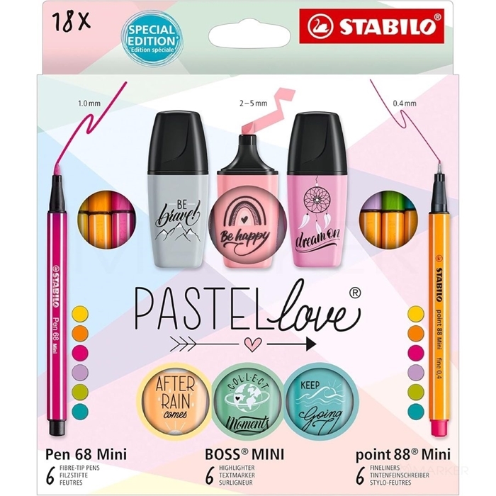 FLOMASTRI STABILO MINI WORLD PASTEL LOVE SET - POSEBNA IZDAJA 18/1