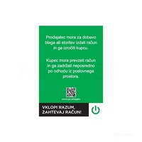 DAVČNA NALEPKA ZAHTEVAJ RAČUN A7 OBRAZEC 5,26