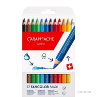 BARVICE CARAN D'ACHE FANCOLOR MAXI AQUAREL SET 12 BARV