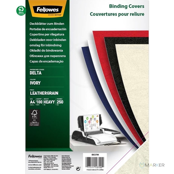 PLATNICE A4 ZA VEZAVO FELLOWES DELTA 250G 100/1 BEŽ