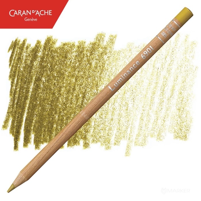 BARVICA CARAN D'ACHE LUMINANCE 6901 025 GREEN OCHRE