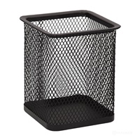 KOVINSKI LONČEK ZA PISALA 80x80x100 ČRN
