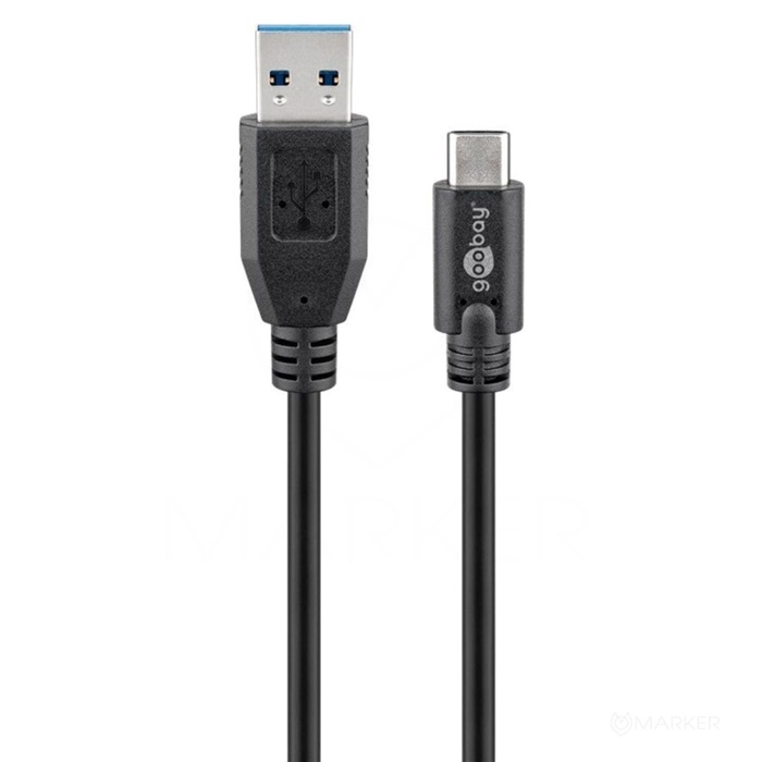 USB-C NA USB-A KABEL GOOBAY 3.0 3M ČRN