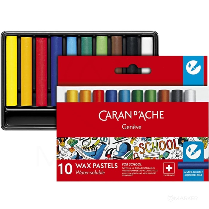 VOŠČENI PASTELI CARAN D'ACHE SCHOOL LINE AKVAREL 10 BARV