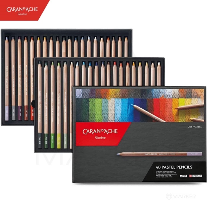 CARAN D'ACHE DRY PASTEL PENCILS SET 40 BARV