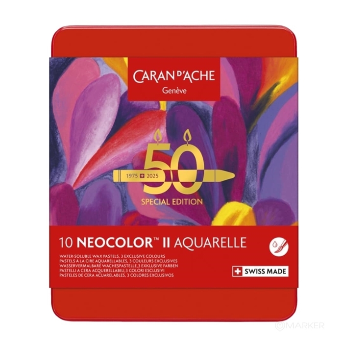 CARAN D'ACHE NEOCOLOR II AQUARELLE POP PASTELS SET 10 - 50 Years Special Edition