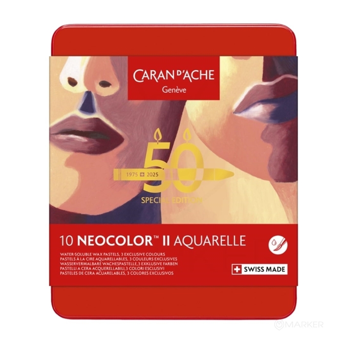 CARAN D'ACHE NEOCOLOR II AQUARELLE PORTRIAT PASTELS SET 10 - 50 Years Special Edition