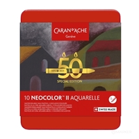 CARAN D'ACHE NEOCOLOR II AQUARELLE DARK PASTELS SET 10 - 50 Years Special Edition