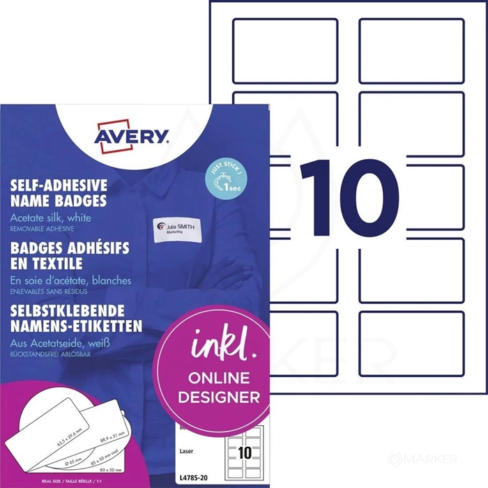 ETIKETE AVERY ZWECKFORM L4785-20 SAMOLEPILNE ZA VPIS IMEN 80x50 MM