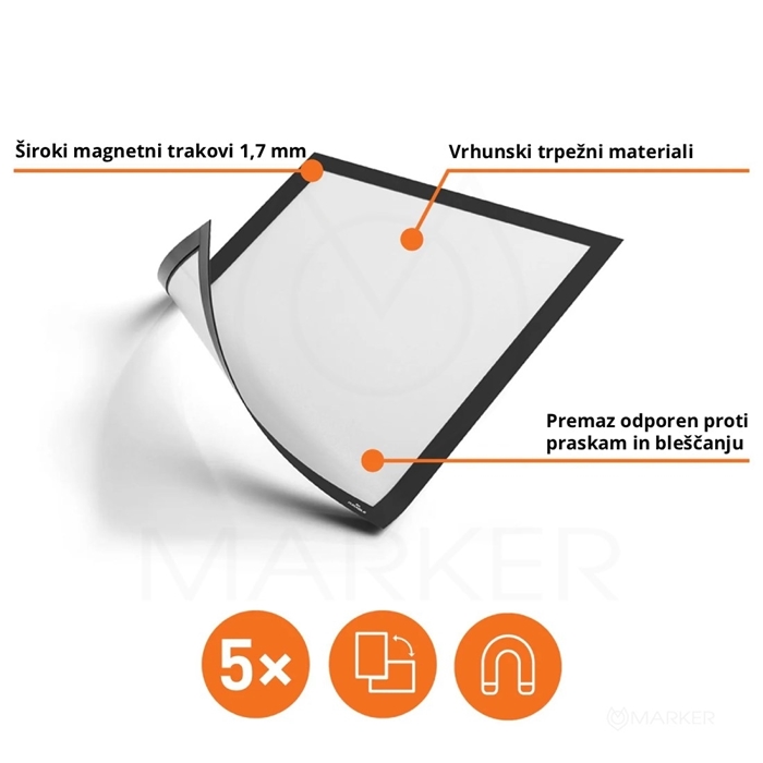 MAGNETNI OKVIRJI A4 DURAFRAME MAGNETIC ZA KOVINSKE POVRŠINE, ČRNI