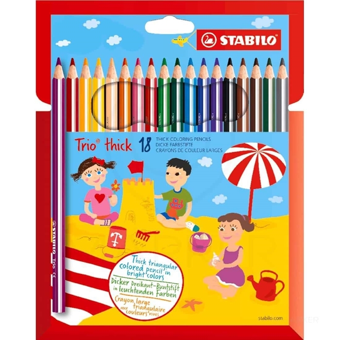 BARVICE STABILO TRIO ERGONOMSKE 18 BARV + ŠILČEK