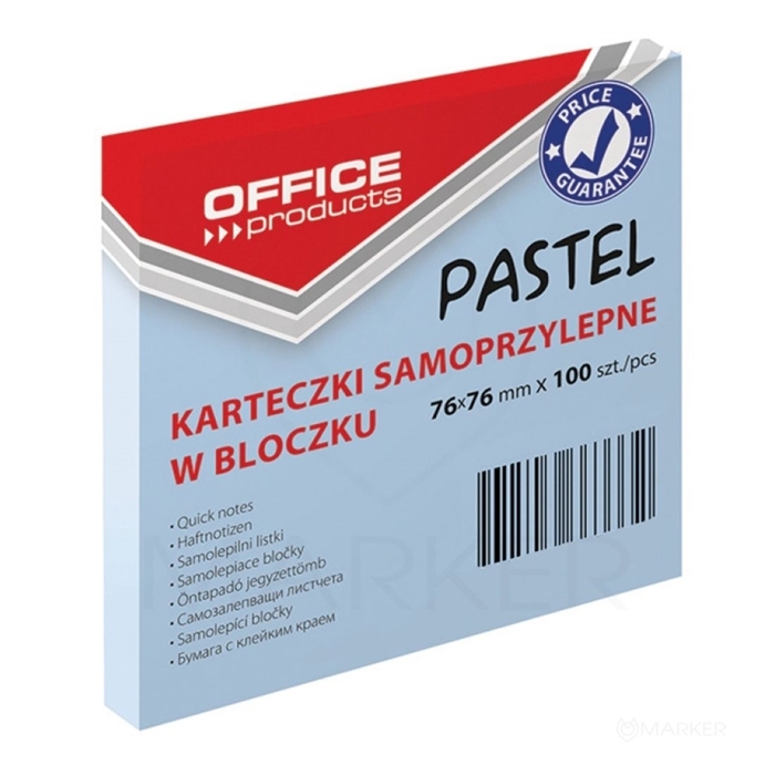 SAMOLEPILNI LISTIČI 76X76 KOCKA 100L PASTELNO MODRA