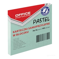 SAMOLEPILNI LISTIČI 76X76 KOCKA 100L PASTELNO ZELENA