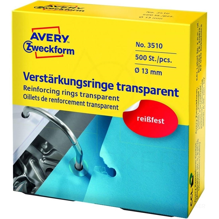 ETIKETE AVERY ZWECKFORM 3508 ZA OJAČITEV LUKENJ PP OKROGLE 30 MM BELE