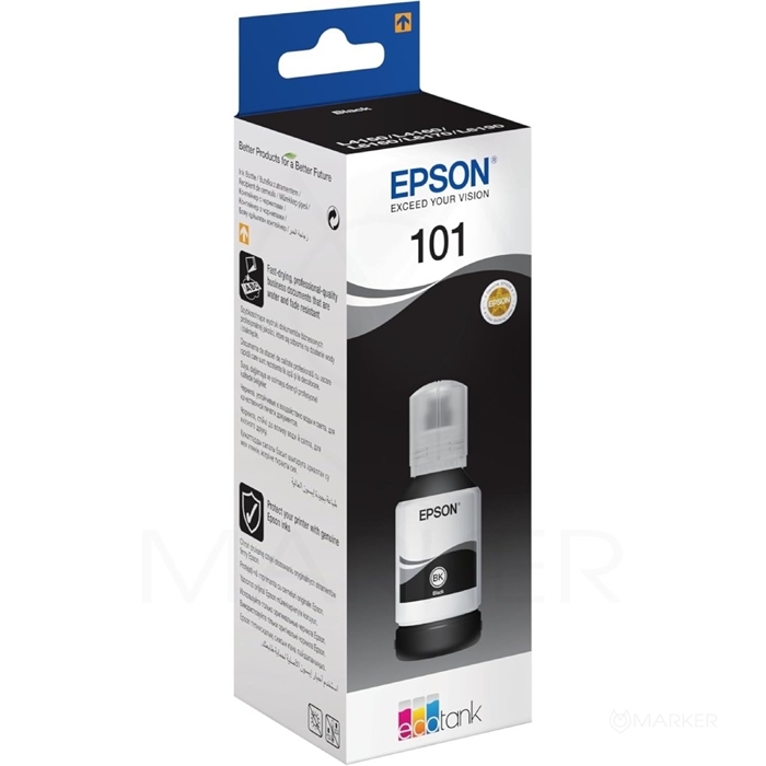 ČRNO ČRNILO EPSON ECOTANK 101 V STEKLENIČKI (C13T03V14A) T03V1, C13T03V14A, L6160, L6170, L6190