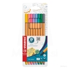 FLOMASTER STABILO FINELINER POINT 88 PASTEL SET 10 BARV
