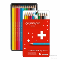 BARVICE CARAN D'ACHE SWISSCOLOR SCHOOL LINE AKAVREL 12 BARV V KOVINSKI EMBALAŽI
