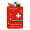 BARVICE CARAN D'ACHE SWISSCOLOR SCHOOL LINE AKAVREL 12 BARV V KOVINSKI EMBALAŽI
