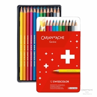 BARVICE CARAN D'ACHE SWISSCOLOR SCHOOL LINE AKAVREL 12 BARV V KOVINSKI EMBALAŽI