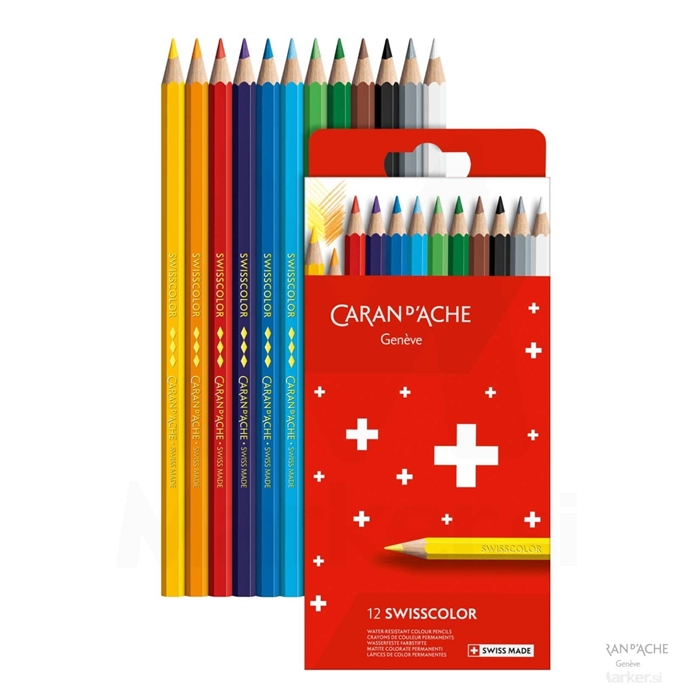 BARVICE CARAN D'ACHE SWISSCOLOR SCHOOL LINE AKAVREL 12 BARV V KARTONSKI EMBALAŽI