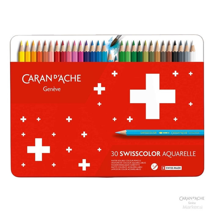 BARVICE CARAN D'ACHE SWISSCOLOR SCHOOL LINE AKAVREL 30 BARV V KOVINSKI EMBALAŽI